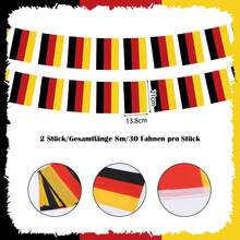 APODESS Deutschland Fahnenkette - 2x 10 Meter Party-Dekoration (30 Flaggen pro Kette) - A - Übersicht 7