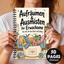 Sổ tay lò xo dọn dẹp nhà cửa "Decluttering & Organizing For Adults", sổ nhật ký tổ chức nhà cửa A5 kẻ ngang, 50 trang 25 tờ, 1 cuốn - A5 - Xem 9