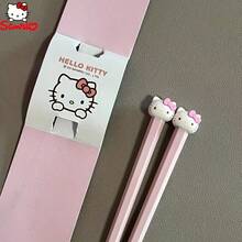 1 Pair Of Sanrio Hello Kitty, Yugui Dog, And Melody Chopsticks - Cute Anime Tableware Suitable For Daily Use And Collection, Iconic Dining (Holiday Gift) - View 3