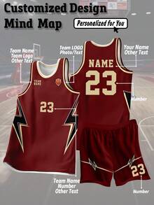 Custom Basketball Jersey Set, Personalized Name Number Logo Basketball Uniform, Comfortable Sports Wear, Suitable For Games And Training, Unisex, Team Sports Outfit - Burgundy - View 2