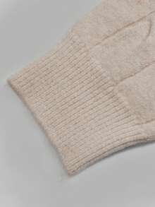 NiceArt Women's Round Neck Gradient Color Cable Knit Wool Sweater, Loose Long Sleeve Pullover, Warm, Suitable For Autumn/Winter Daily Commute, Travel, Casual Gatherings - Khaki - View 5