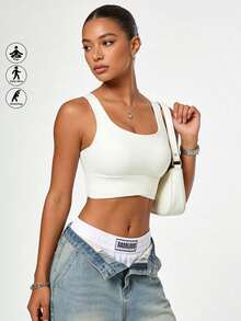 Runway Rest Yoga Tank Tops Breathable Sports Bra With Shockproof And Gathered Function Giving You A Beautiful Back Shape Workout Tank Gym Top - White - View 11