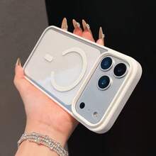 奢華糖果色磁吸支架手機殼，適用於 iPhone 18 Pro Max 17 16 15 14 13 12 Mini 11 Plus，透明壓克力背蓋 - 白色 - 查看 2