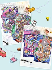 One Set Of 3D Scene‑Building Stickers, Fun Stress‑Relief Kids Journal Stickers, House Series - 4.0 Winter Hot Spring - View 10
