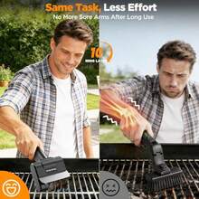 Cepillo Eléctrico para Parrilla, con Free Stainless Steel Scraper, Cordless Power Rotary Scrubber, con función de iluminación, 90 Mins Runtime for Heavy, para Parrillas BBQ. - Multicolor - Ver 7