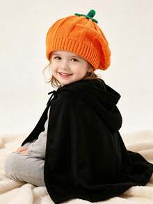 2-5 Jahre alt Kürbis gestrickte Mütze Herbst/Winter neuer Stil Halloween Kürbis warme Baskenmütze gestrickte Mütze neuer Stil Halloween Kürbis warme Baskenmütze gestrickte Mütze Winter - Verschiedenfarbig - Übersicht 3