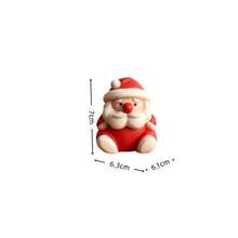 1pc Mini Soft Matte Santa Claus Sculpture, Tiny Cartoon Xmas Resin Decoration, Cute Sitting Santa Ornament For Winter Holiday Party Display, Christmas Stocking Stuffer Gift For Family & Friends - Multicolor - View 9