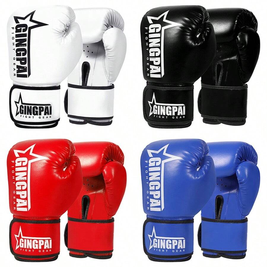 GINGPAI Boxing Gloves For Adults Men Women Muay Thai Sanda Combat Training Fitness Club Gym Universal For Beginners Students Teens