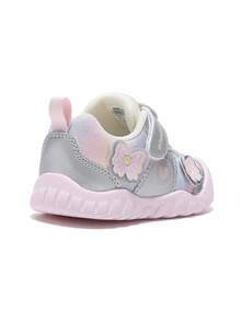 mini bala Little Girls' Casual Sneakers 2026 New, Mesh Splicing Bow Decor Hook & Loop Soft Sole Breathable Kids Shoes - Smoky Silver - View 5