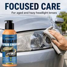 Headlight Restoration Paste - Removes Yellow Oxidation, Scratches, Fog And Haze, Headlights Become Bright Instantly - Suitable For Car Front And Rear Lights, Prevents Yellowing And Oxidation - Effective Refurbishment Solution - 150ml - View 2