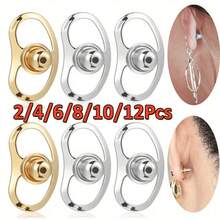 2/4/6/8/10/12pcs Earring Backs With Ear Supports, Low-Allergenic Sagging Ear Support Device, Adjustable Secure Earring Accessories, Suitable For Heavy Earrings - A - View 2
