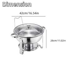 Stainless Steel Buffet Server Set, Fashionable Round Insulated Chafing Dish, Suitable For Banquet Party Restaurant, Commercial Insulated Food Warmer, - View 4