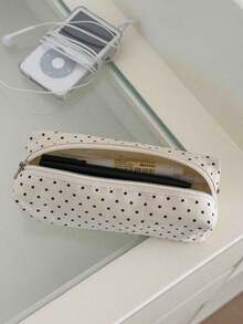 Cute Polka Dot Pencil Case, Large Capacity, Student Pencil And Pen Storage Bag, Multi-Function Zipper Pouch, Lightweight And Portable, Suitable For Students, Exams, Office And Daily Use, Back To School (Random Zipper Style) - Multiple Styles - View 6