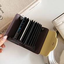 Lychee Texture Japanese Style Multi-Slot Card Holder Business Card Wallet Short Women's Lightweight Accordion Card Case - Multicolor - View 2