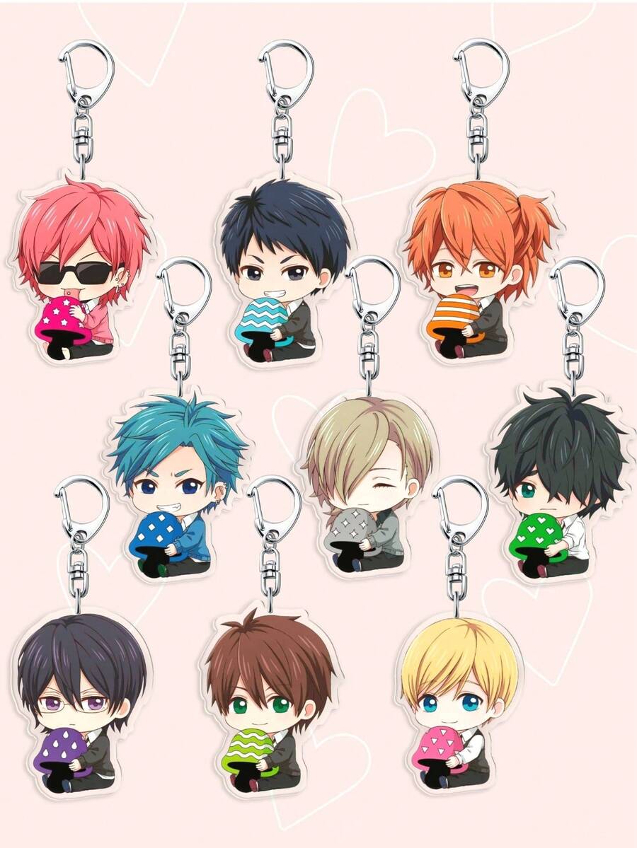1pc Yarichin Club Funny Ayato Yuri/ Kashima Yu/Acrylic Character Keychain. For Bag Pendant Key Ring Car Accessories Backpack Suitable For Fans Or Friends Gothic/Y2K Style Back To School - Multicolor - View 1
