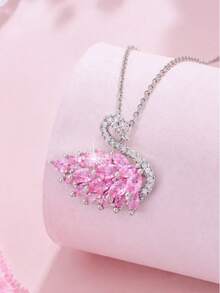 1pc Dreamy Gradient Zirconia Splice, Bright Silver Thin Chain, Exquisite & Elegant, Perfect For Date, Evening Party, Gift - White - View 9