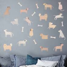 1set Cute Dog Wall Decals, Self-Adhesive Stickers, Suitable For Home Decoration, Room Decoration, Wall Decoration, Made Of PVC Waterproof Material, Removable - Self-adhesive - View 5
