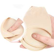 QKC 4 Pcs Soft Sponge Half Palm Pads / Non-Slip Wear-Resistant Fashion Seamless Insoles, Suitable For High Heels And Various Shoe Types - Beige - View 5