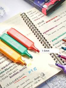 8pcs Metallic/Fluorescent Highlighter Pen Set, Glitter Pens With 1-5mm Beveled Tip, Quick-Drying And Smudge-Proof, Colorful Marker Pens For Students To Highlight And Mark, Suitable For Bullet Journaling And Artistic Creation - Default - View 6