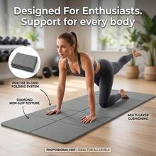 Foldable TPE Yoga Mat For Yoga, Pilates, Stretching, Floor Exercises And Various Fitness Training - Portable Fitness Mat, Suitable For Home Workout, Travel And Sports, Unisex, Beginner Friendly - A - View 9