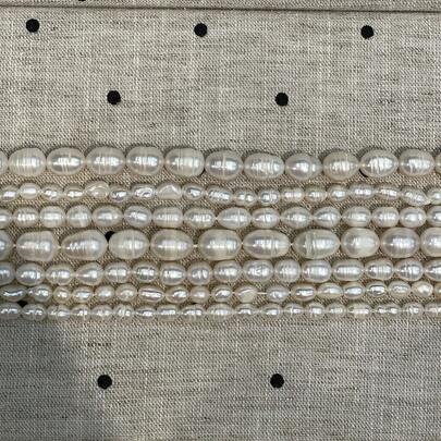 1 Hebra de 36cm de Perlas de Agua Dulce Naturales Blancas de Arroz para Hacer Joyas DIY Mujeres Hombres Collares Pulseras Accesorios de Artesanía