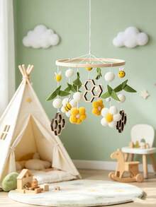 1pc Bee Decorative Hanging Ornament, Suitable For Children's Room, Room Decoration, Baby Supplies And Kids Room Decor - Multicolor - View 5