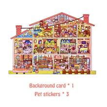 1pc 3D House Scene Sticker, Mini Stress Relief DIY Handmade Scene Making Sticker - Style 1 - View 8
