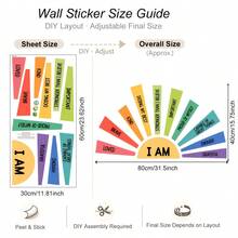 6/3/2/1pc Boho Sunburst Positive Affirmation Wall Decor Decals, Multicolor PVC Peel And Stick Wall Stickers For Teens Bedroom Playroom Aesthetic Room Decor Home Decor For Living Room Halloween Fall Home Decor - Inspirational Sun Wall Decal - View 3