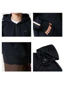 Under Armour Men's Sports Jacket Icon Heavy Rib FZ-BLK Jacket/Outerwear Knit Hooded Fitness Training Commute 6003937-001 - Black - View 11