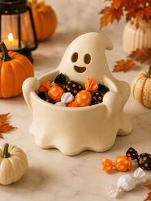 Mangkuk Permen Hantu Halloween, Piring Permen Hantu Lucu dan Kotak Penyimpanan Camilan, Mangkuk Sajian Camilan Menyeramkan untuk Pesta Halloween, Dekorasi Meja, Dekorasi Musim Gugur untuk Rumah dan Dapur, Penyimpanan Permen dan Kue - Kotak penyimpanan permen - View 2
