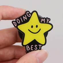 1pc Retractable Badge Reel "You're Awesome, Darling" - Acrylic Material, Suitable For Nurses, Employees, Doctors | Fun Badge Design | Durable Badge Clip, 2D Flat Style - Multicolor - View 3