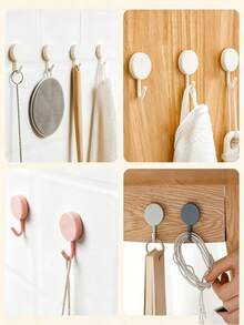 Multi-Color Adhesive Hooks, Fashionable & Practical Wall Decor Key Hooks, Hat, Scarf & Key Holder, For Home, Kitchen, Bathroom, Office Wall Installation - Multicolor - View 12