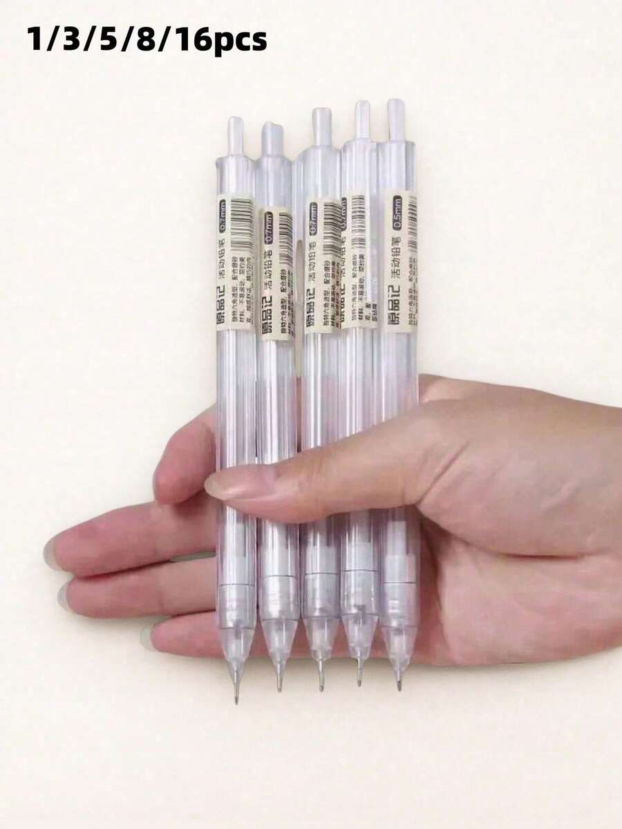 1pc/5pcs Minimalist Automatic Pencil, 0.5mm Lead, Smooth Writing Without Breaking, Suitable For Classroom Writing, Homework Drawing, Office Records, Back To School Supplies, Birthday Gift, Student Stationery - Multiple Styles - View 1