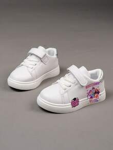 1 par de zapatos baratos y de moda, zapatos deportivos casuales para niños, zapatos de baloncesto duraderos, adecuados para uso diario y actividades al aire libre, regalo de Navidad, zapatos para juegos al aire libre, zapatos con diseño divertido, zapatos con estampado de dibujos animados, zapatos de tela transpirable, zapatos con suela flexible, zapatos deportivos para niños, zapatos deportivos, regalo de vacaciones, 2D plano - Plateado - Ver 3
