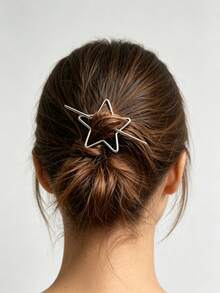 Metal Hair Sticks For Women, Decorative Hair Pins For Buns And Updos, Star, Sun And Circle Geometric Design, Minimalist Vintage Hair Jewelry - Multicolor - View 12