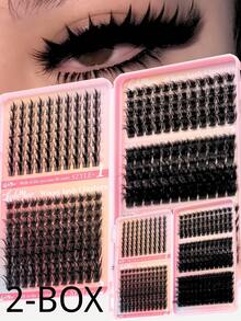 Limete Eyelash 5 Types Of Fur Combination 392 Clusters False Eyelashes Book, 8-16MM Mixed Length DD-Shape High Curl, Including 200D Dense Clusters, Multiple Segmented Eyelashes For Free Matching, Easily Switch From Lightweight & Long To Fluffy & Voluminous, Create Fairy-Like, Manga Eyes, 3D Cat Eyes, Dense Enlarged Eyes And Exquisite Full Makeup Effects, Rich Layers Suitable For Free Arrangement At Inner, Middle And Outer Eye Corners - D - View 10