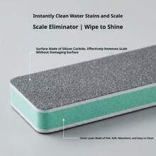 2pcs Glass Water Stain Magic Eraser Cleaning Brush, Household Bathroom Mirror Shower Tile Powerful Limescale Water Stain Water Mark Removal Tool, Multi-Functional Window Glass Cleaning Tool - A - View 6