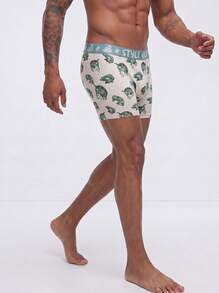 Snug League 3pcs/Pack Men's Underwear, Fashionable Alligator Print Boxer Briefs - Multicolor - View 4