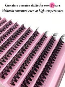 Miss Wink 80/140/200pcs 40D Soft Curly False Eyelashes, 8-16mm Mixed Length, 4/7/10 Rows, 0.07mm Diameter, Lightweight 3D Effect, Create Natural To Voluminous Makeup Look, Suitable For Daily Wear Or Special Occasions - D - View 4