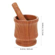 Mortar And Pestle Set Small And Large Bowl Plastic Wood Grain Pestle Crusher For Spices Garlic Crushing Home Kitchen Use - Default - View 2