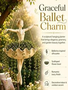 1pc Decorative Ballet Hanging Planter, Chain-Style Lightweight Succulent Plant Pot, Suitable For Garden, Balcony And Dining Space Decoration, Perfect As Back To School, Halloween And Christmas Gift - Multicolor - View 5