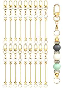 18pcs Women's Key Rings, Key Chains With Rotating Swivel Clasp And Lobster Claw Connector, Used For Key Ring Key Chain Bar Accessories, Beaded Key Rings, Connecting Rods, Handmade DIY Beaded Key Chains - Keychain Accessory Set - View 4