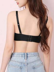 Elisvara Women's Seamless Bra, Strong Push-Up, Wire-Free Push-Up Bra, Designed For Small Bust, Makes Bust Look More Petite Wireless - Black - View 2