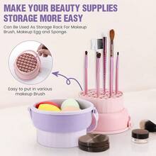 Makeup Brush Cleaning Palette, Portable Makeup Brush Cleaning Mat, Beauty Brush Cleaning And Drying Tool, Suitable For Makeup Brushes, Puffs And Sponges, Quick Makeup Tool Dry Cleaning Box, Giveaways - Drying Basket - View 5