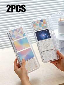 4-Compartment Storage Box, Snap-Lock Transparent PP Material, Multi-Functional Storage Box With Lid, Suitable For Poker Cards, Learning Stationery, Erasers, Creative Tools Storage, Portable Divided Organizer Box, Suitable For Office Desk, Living Room, Drawer, Bedroom And Other Scenarios Organization And Storage Tools, Crafts, Cards, Card Games, Plastic Storage Box, Compact Storage Box, Minimalist Storage, Lightweight Storage - Multicolor - View 14