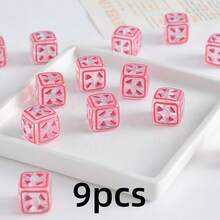 9pcs Fruit Pattern Acrylic Square Beads, DIY Handmade Beading Material - Bracelet Necklace Jewelry Making Accessories, Bag Pendant Decorative Beads - Multicolor - View 5
