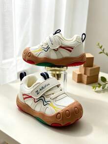 1 Pair Baby Mesh PU Hook & Loop Non-Slip Flat Fashion Casual Sports Shoes, Suitable For All Seasons - Beige - View 16