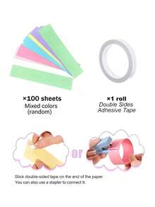 Double-Sided Paper Chain Garland, DIY Rainbow Hanging Ribbon, Party Decoration Ribbon Garland, Suitable For Birthday, Wedding, Carnival, Costume Party, Banquet And Various Theme Holiday Party Decoration And Craft Material - Multicolor - View 9