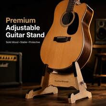 G-S Chiao Le Jiang Traditional Craft Musical Instrument Stand, Floor Guitar Rack For Electric Guitar, Acoustic Guitar Accessories - Apricot - View 3