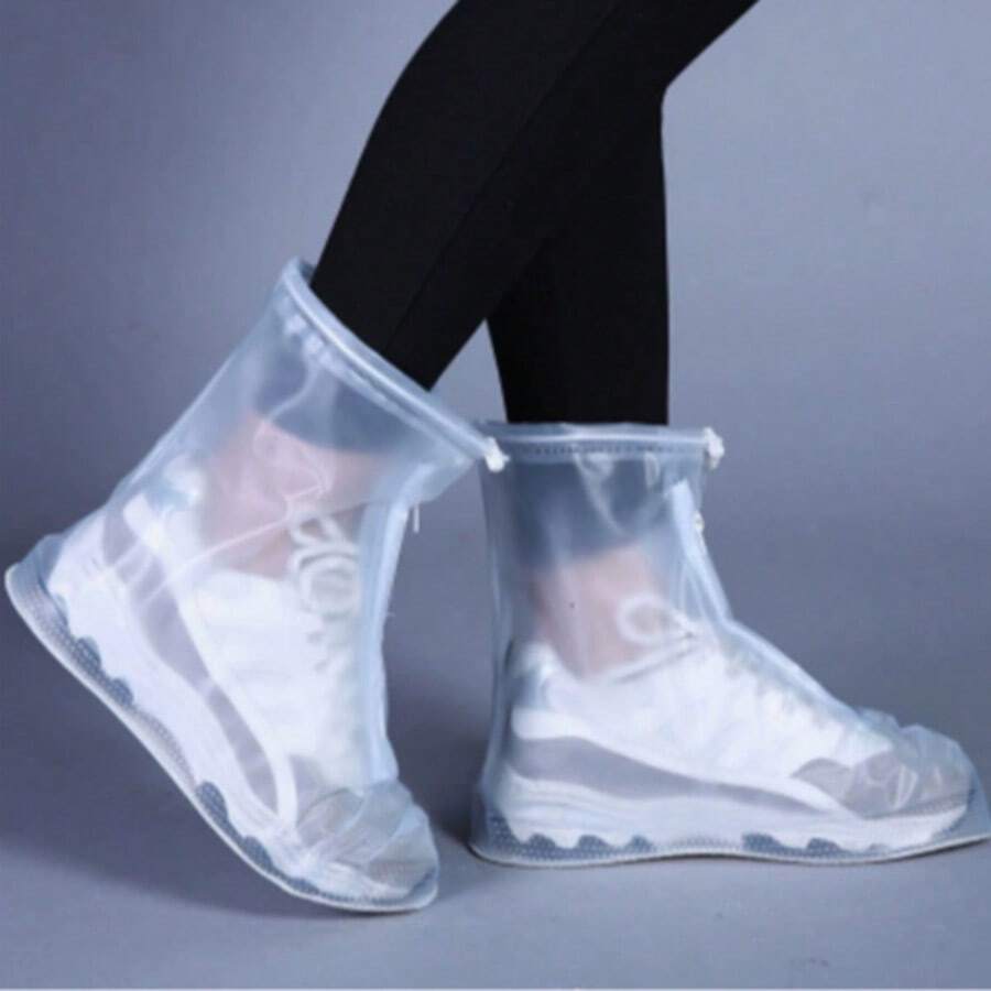 1 Pasang Pelindung Sepatu PVC Tahan Air yang Dapat Digunakan Kembali dengan Tali dan Resleting Pengunci Otomatis, Anti Selip, Cocok untuk Hari Hujan, Sempurna untuk Perjalanan di Luar Ruangan - MultiWarna - View 1